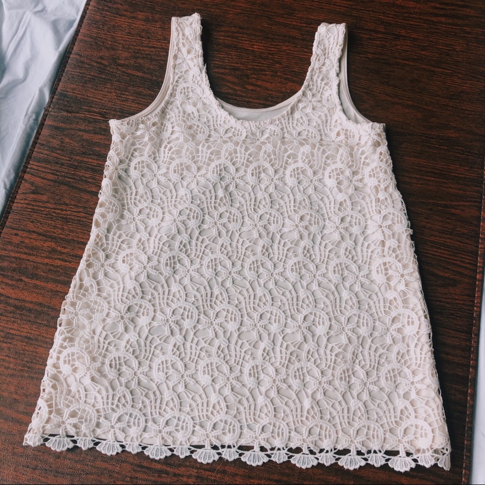 A.N.A. WHITE LACE TOP